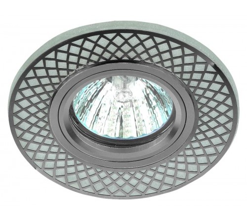 Светильник точечный декоративный DK LD42 WH/CH cо светодиодной подсветкой MR16, белый/хром (50/2000)  Б0037378  ЭРА