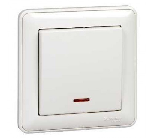 W59 Белый Выключатель 1-клавишный с подсветкой 10А, (в сборе)  VS110-153-18  SE