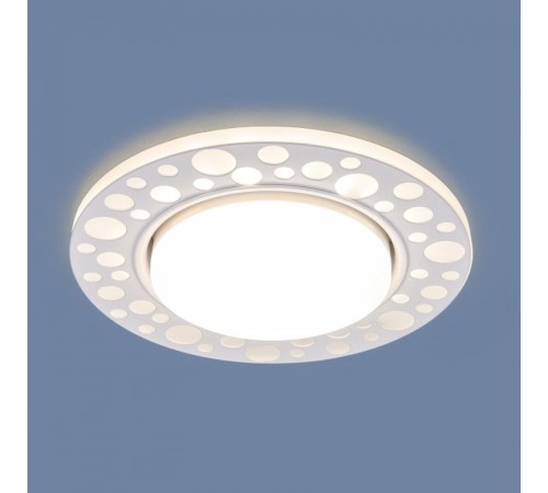 Светильник точечный встраиваемый 3032 GX53 WH белый с подсветкой  a045486  Elektrostandard