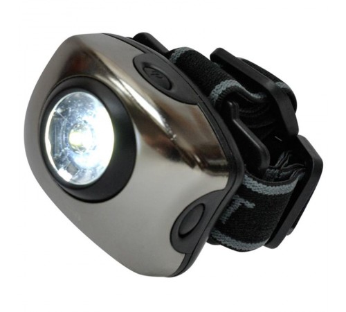 Фонарь налобный "Bright eyes comfort" S-HL011-C Gun Metal  алюм.корпус, 1 LED, упаковка кламшелл, 3хААА н/к  03212  Uniel
