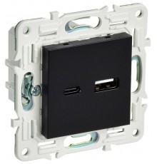 SKANDY Розетка USB A+C 18Вт SK-R13Bl черный  SK-U22-018-K02  IEK
