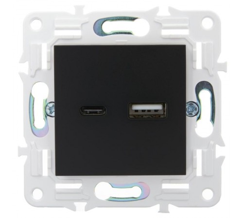 SKANDY Розетка USB A+C 18Вт SK-R13Bl черный  SK-U22-018-K02  IEK