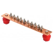 Шина заземляющая главная 285х40х4мм на 10 подкл. медь  ZGB10-50-010-285   IEK