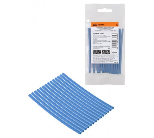 Набор трубок термоусаживаемых, клеевых "Моноцвет, синий 2,4/0,8 " SQ0548-2702  TDM
