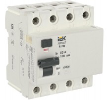 Выключатель дифференциальный (УЗО) R10N 4P 100А 100мА тип AC-S ARMAT  AR-R10N-4-080CS100  IEK