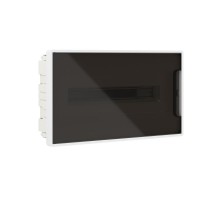 Щиток 18 мод встраиваемый FRAME, белый, с тонированной дверцей, с 2  шинами PEN на 8 и 10 отв.  F18B1WD  DKC