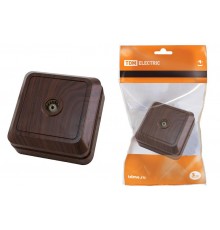 Розетка TВ простая (0-2400 Гц,  "мама") открытой установки, IP20 бук "Ладога"   SQ1801-0042  TDM