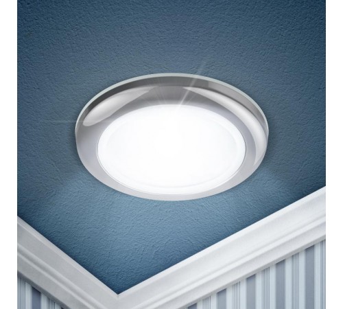 Светильник точечный встраиваемый под лампу WR1 50Вт MR16 хром влагозащищенный  C0043845  ЭРА