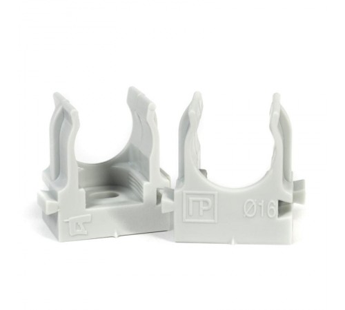 Крепеж-клипса для труб для монтажного пистолета серая в гофроящике d16 мм (1400шт/кор)  PR13.0452  Промрукав