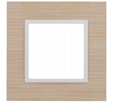 14-5301-01 Рамка на 1 пост, дерево, Elegance, белён.дуб-бел (10/50/3200)  Б0049148  ЭРА