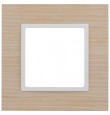 14-5301-01 Рамка на 1 пост, дерево, Elegance, белён.дуб-бел (10/50/3200)  Б0049148  ЭРА