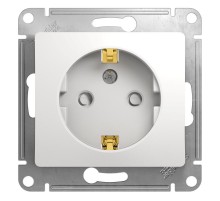Glossa Белый Розетка с заземлением со шторками  GSL000145  SE