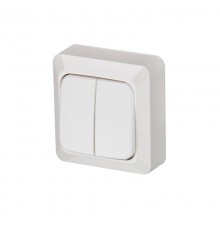 Выключатель 2-клавишный, 1-полюсный, 16А/230В (схема 5), серия Jussi, белый, поверхностный монтаж  1065A4  2TKA000163G1  ABB