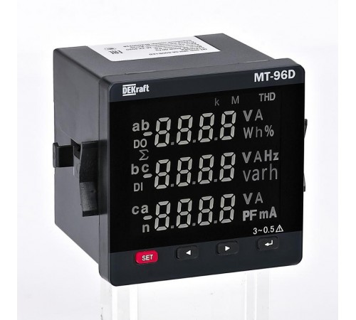 Мультиметр 72х72 3PH 600В 5А RS485 LED   51404DEK  DEKraft