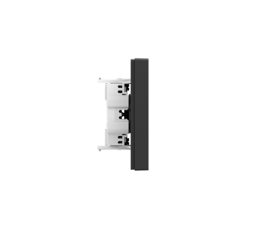 Механизм розетки двойной, 16А, без заземления, со шторками, с рамкой, чёрный Эпика EKF  UP1-SOB-201  EKF