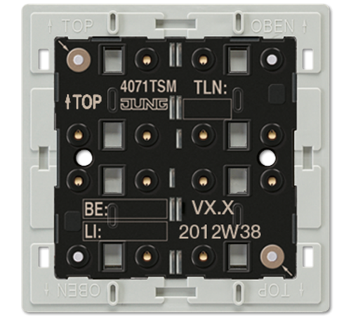 KNX кнопочный модуль с интегрированным шинным сопряжением, "стандарт", 1-4 группы  4071TSM  Jung
