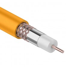 Кабель коаксиальный REXANT RG-6U+Cu нг(А)-HF, Cu/Al/Cu, 64%, 75 Ом, бухта 100 м, оранжевый01-2654Rexant