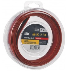 Трубка термоусадочная ТТУ нг-LS 12/6 красная (2м/упак) IEK  UDR12-012-006-002-K04-T  IEK