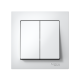 AtlasDesign Белый Выключатель 2-клавишный, сх.5, 10АХ, (в сборе с рамкой), быстрозажимные клеммы  ATN000152S  SE