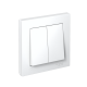 AtlasDesign Белый Выключатель 2-клавишный, сх.5, 10АХ, (в сборе с рамкой), быстрозажимные клеммы  ATN000152S  SE
