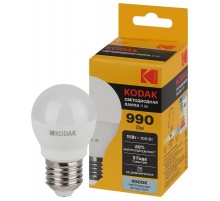 Лампа светодиодная P45-11W-840-E27 11Вт шар нейтральный белый свет  Б0057621  Kodak