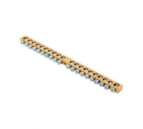 Шина PEN "ноль-земля" (6х9мм) 20 отверстий латунь крепеж по центру розничный стикер EKF PROxima  sn0-63-20-r  EKF