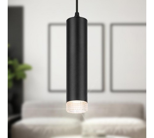 Светильник подвесной (подвес) PL18 BK/CL MR16 GU10 потолочный цилиндр черный, прозрачный  Б0058483  ЭРА