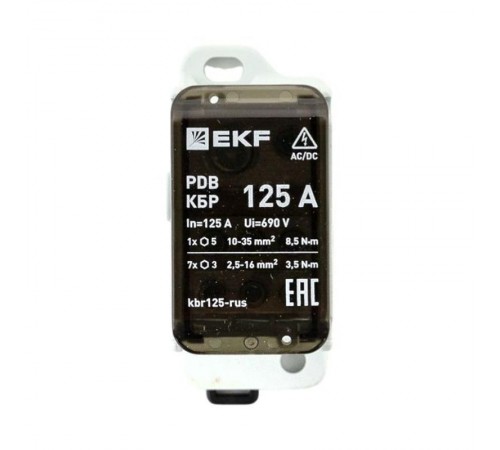 Клеммный блок распределительный КБР 125A  kbr125-rus EKF