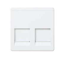 Simon 27 Адаптер со шторками на 2 коннектора AMP (UTP, FTP, RJ12), широкий модуль, S27, белый  27486-35  Simon