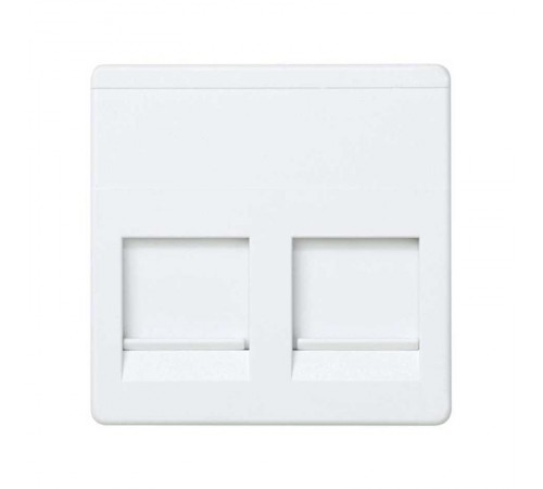 Simon 27 Адаптер со шторками на 2 коннектора AMP (UTP, FTP, RJ12), широкий модуль, S27, белый  27486-35  Simon
