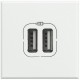 Axolute разъём для зарядки 2хUSB бел  HD4285C2  Legrand