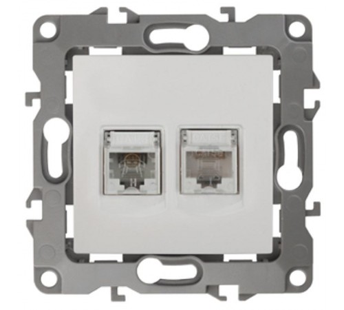 Розетка информационная+телефонная 12-3109-01RJ45+RJ11,  белый  Б0018248  ЭРА