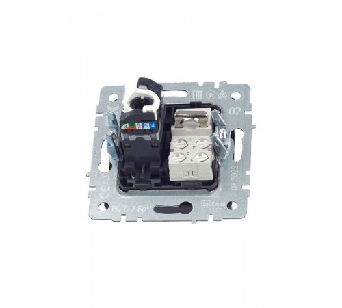 BRITE Розетка двойная RJ11+RJ45 кат.5E РК/Т12-БрЧ черный  BR-KT20-O-1-K02  IEK