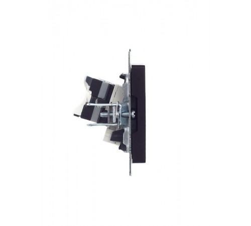 BRITE Розетка двойная RJ11+RJ45 кат.5E РК/Т12-БрЧ черный  BR-KT20-O-1-K02  IEK