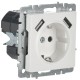 BRITE Розетка с заземлением со шторками 16А с USB A+A 2,1А РЮш10-1-БрБ белый  BR-R14-16-U21-D21-K01  IEK