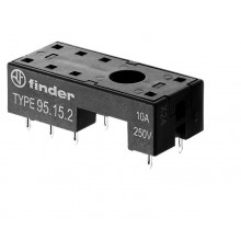 Розетка для монтажа на плате для реле 40.51, 40.52, 40.61, 44.52, 44.62; в комплекте металлическая клипса 095.51;  951520SMA  Finder