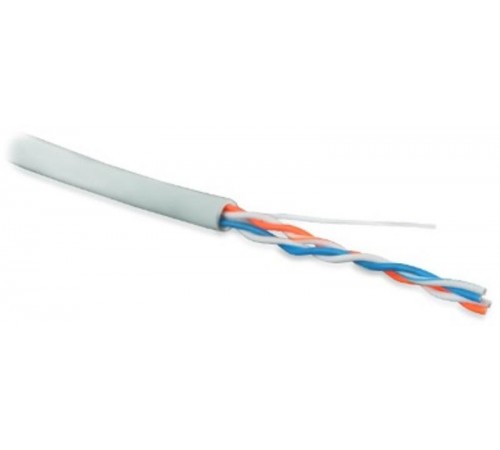 Кабель витая пара UUTP2-C5-S24-IN-PVC-GY-500 (UTP2-C5E-SOLID-GY-500)(500м)неэ.U/UTP,к.5,2п(24AWG),од.(solid),PVC,-20°C-+75°C,сер.  42053  Hyperline