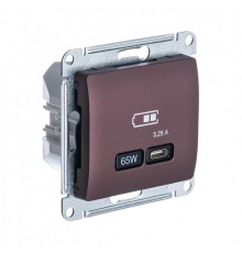 Glossa Баклажановый USB Розетка тип-C 65W высокоскор.заряд. QC PD  GSL001127  SE