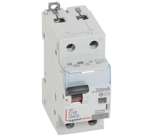 Выключатель автоматический дифференциального тока DX3 6000 1п+N 10А С 300мА тип AС  411022  Legrand