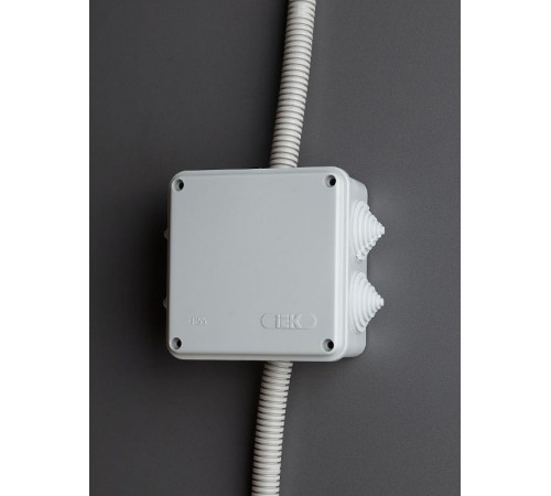 Коробка распределительная КМ41234 для о/п 100х100х50 мм IP55 (RAL7035, 6 гермовводов)  UKO11-100-100-050-K41-55  IEK