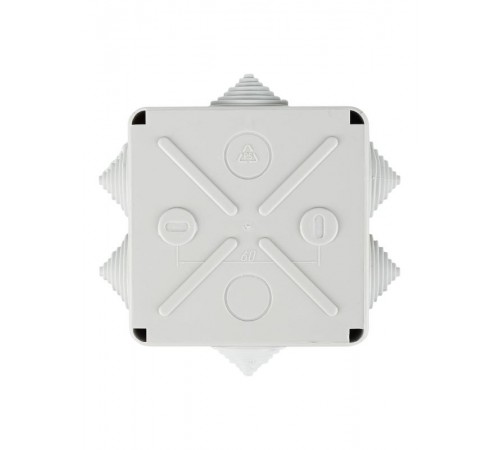Коробка распределительная КМ41234 для о/п 100х100х50 мм IP55 (RAL7035, 6 гермовводов)  UKO11-100-100-050-K41-55  IEK