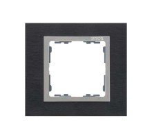 Simon 82 Рамка декоративная, 1 пост, S82 Nature, Металл, чёрная сталь-алюминий  82917-38  Simon