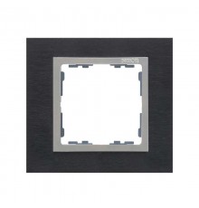 Simon 82 Рамка декоративная, 1 пост, S82 Nature, Металл, чёрная сталь-алюминий  82917-38  Simon