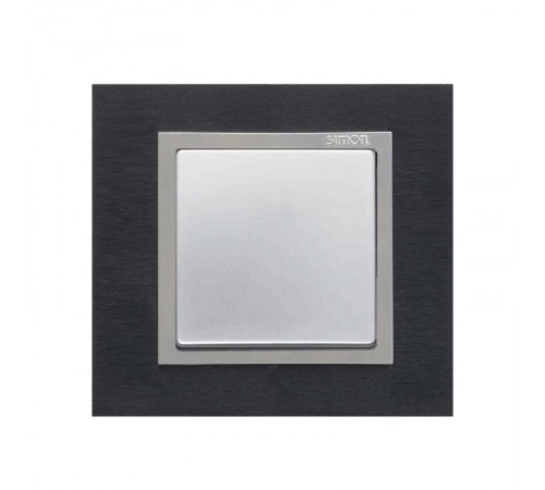 Simon 82 Рамка декоративная, 4 поста, S82 Nature, Металл, чёрная сталь-алюминий  82947-38  Simon