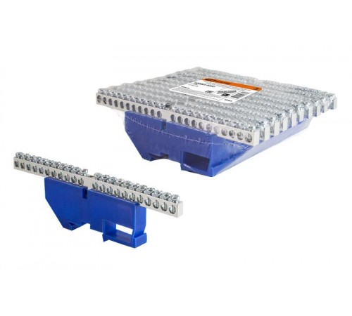 Шина "N" нулевая с изолятором на DIN-рейку 6x9мм стойка бол. 22 групп никелированная  SQ0801-0332  TDM