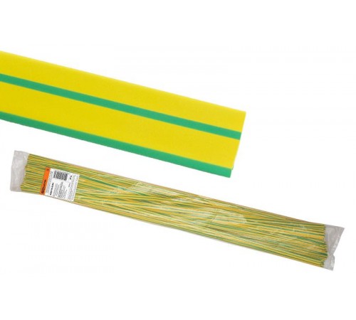 Термоусаживаемая трубка ТУТнг 40/20 желто-зеленая по 1м (25 м/упак)  SQ0518-0294  TDM