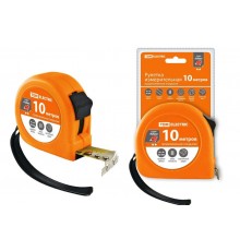 Рулетка, длина 10 м, стальная лента, ширина 25 мм, прорезиненное покрытие, магнит, "Рубин"  SQ1018-0108  TDM