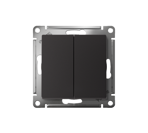 AtlasDesign Карбон  Выключатель 2-клавишный с самовозвратом, сх.2, 10А, механизм  ATN001017  SE