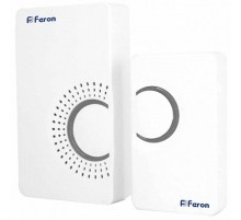 Звонок электрический дверной беспроводной E-373 звонок IP20 36 мелодий, 2*1,5V/ААА (база), белый, серый  23686  FERON