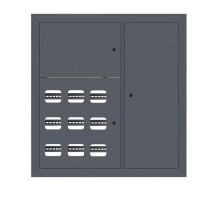 Щит этажный 9 кв. RAL7016 3 окна в ряд по гориз. (1000х950х150)  PROxima mb29-v-9-ral7016-1 EKF